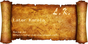 Later Karola névjegykártya